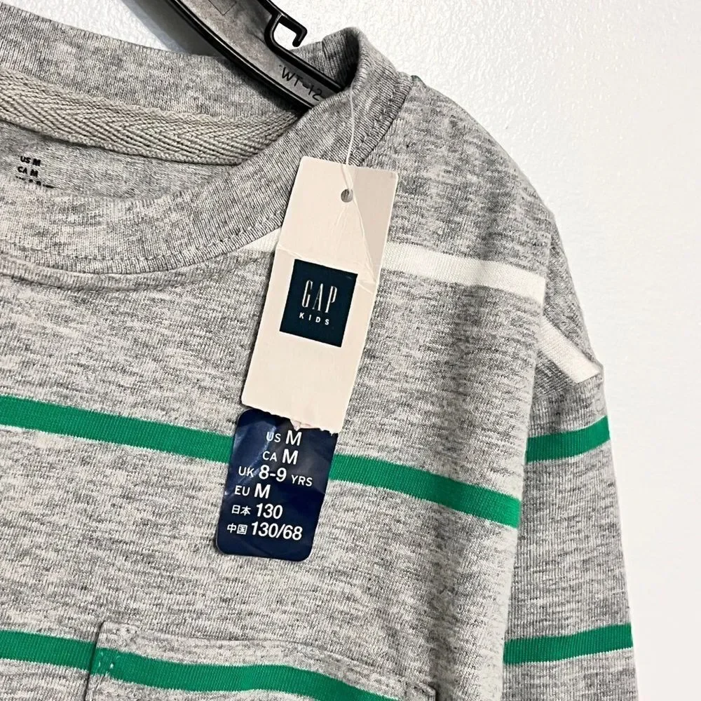 (2) GAP Kids Boys Stripe Cotton T Shirt Lot Sz M (8-9 Y)